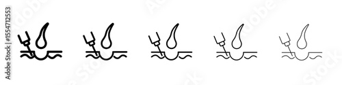 hair transplant icon flat simple outline logo