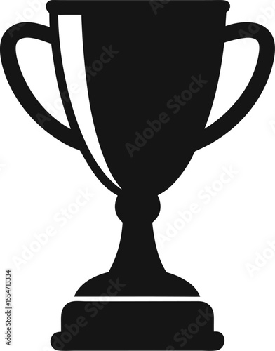 Trophy cup icon silhouette vector set, gold trophy cup award vector icon