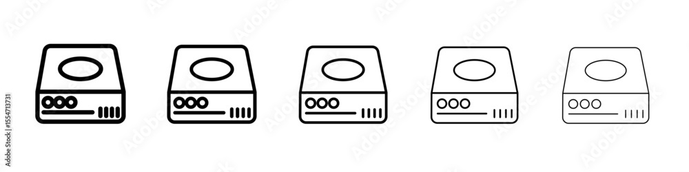 Fototapeta premium Hard drive icon flat simple outline logo