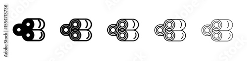 Hay bale icon flat simple outline logo