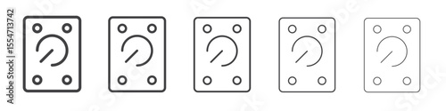 Hdd icon flat simple outline logo