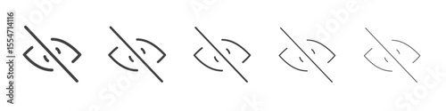 Hide view icon flat simple outline logo