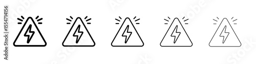 High voltage icon flat simple outline logo