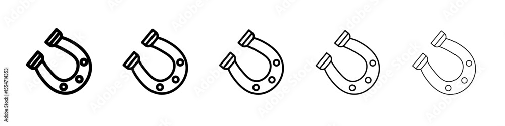 Obraz premium Horseshoe icon flat simple outline logo