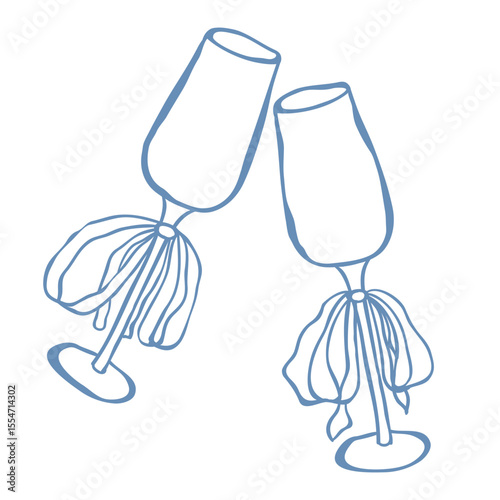 Vector Illustration of Glasses on the White Background.