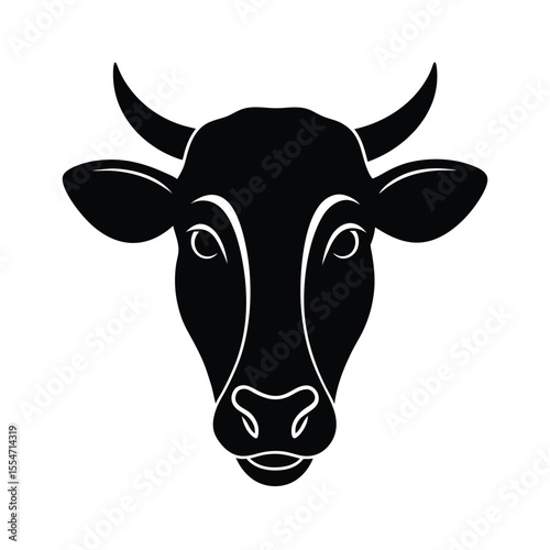 Cow head vector silhouette
