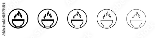 Hot meal icon flat simple outline logo