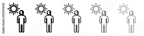 hot human icon flat simple outline logo
