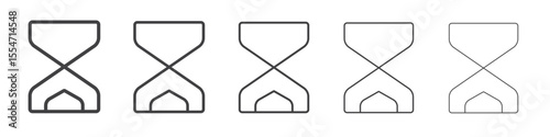 Hourglass icon flat simple outline logo