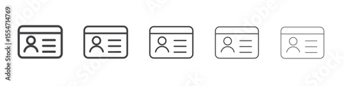 Id card icon flat simple outline logo
