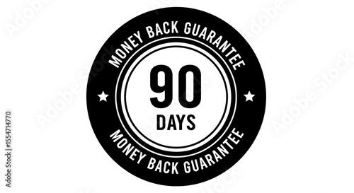 Black and White 90 Days Money Back Guarantee Badge
