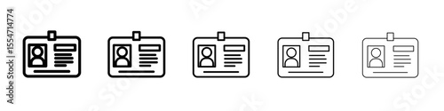 Id card icon flat simple outline logo