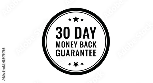 Black Oval 30 Day Money Back Guarantee Seal
