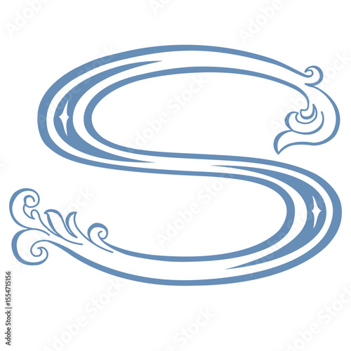 Vector Illustration of Vintage Letter and Monogram S.