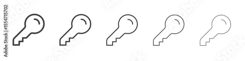 Key icon flat simple outline logo