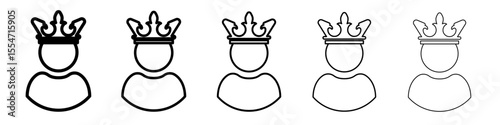 King icon flat simple outline logo