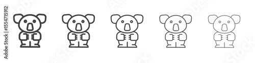 Photography Koala icon flat simple outline logo