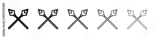 lance icon flat simple outline logo