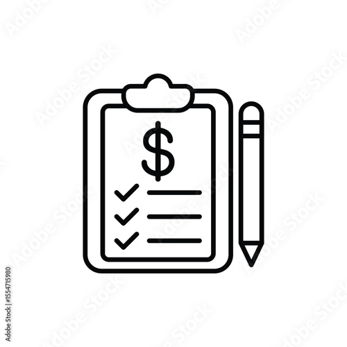 Icon depicting a checklist for financial planning.