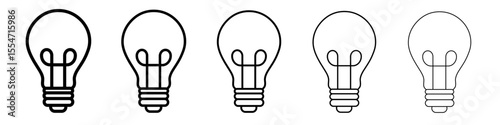 Lamp icon flat simple outline logo