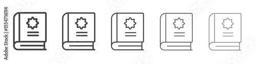 Law book icon flat simple outline logo