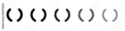 laurel wreath icon flat simple outline logo
