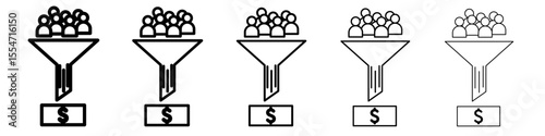 lead conversion icon flat simple outline logo