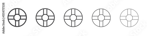 Lifebuoy icon flat simple outline logo