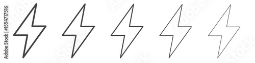Lightning icon flat simple outline logo