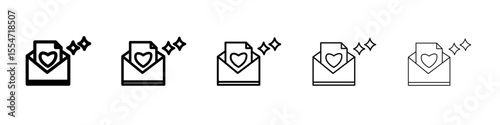 love envelope icon flat simple outline logo