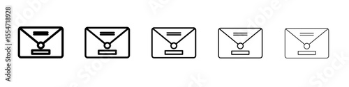 Mail message icon flat simple outline logo