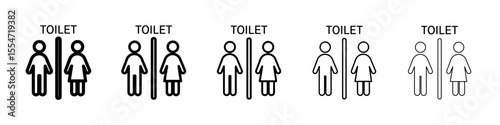 man and woman toilet sign icon flat simple outline logo