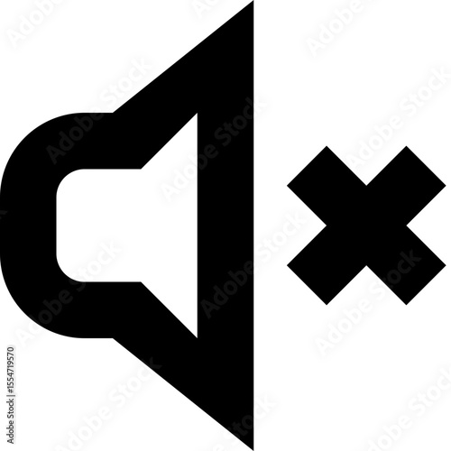 Volume Mute Icon Vector - Sound Off Audio Silent Speaker Symbol