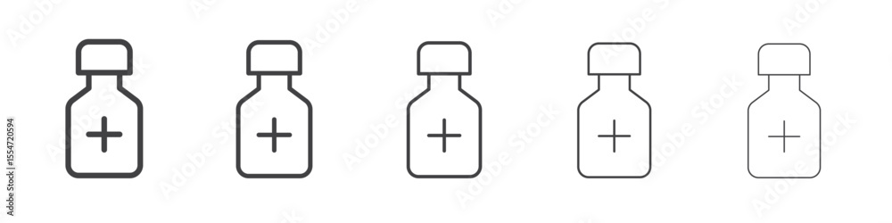 Fototapeta premium Medicine bottle icon flat simple outline logo