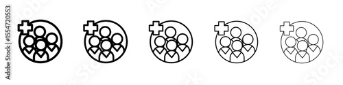 Medical team icon flat simple outline logo