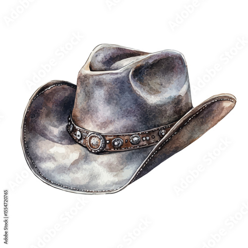 Hat Pin, watercolor vector, isolated on a white background.