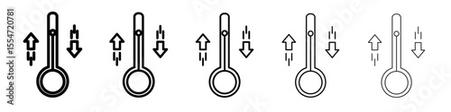 Meteorology thermometer measuring icon flat simple outline logo