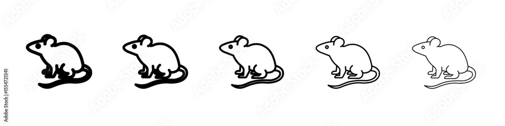 Fototapeta premium mouse animal icon flat simple outline logo