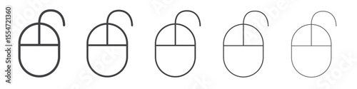 Mouse icon flat simple outline logo