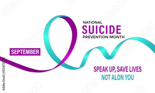 National Suicide Prevention Month vector banner and social media, background design template. Speak Up, Save Lives, Break the Silence. This month reminds us of the importance of mental health , stress