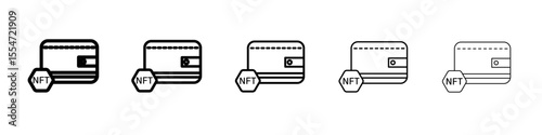 NFT wallet icon flat simple outline logo