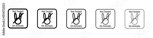 Not tested on animals icon flat simple outline logo