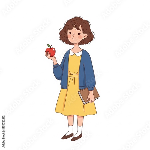 girl with apple