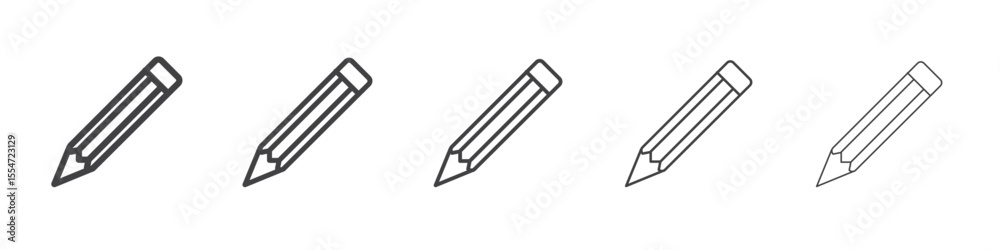 Pencil icon flat simple outline logo Pencil icon flat simple outline logo