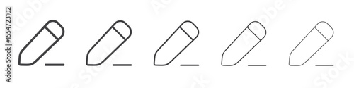 pencil icon flat simple outline logo