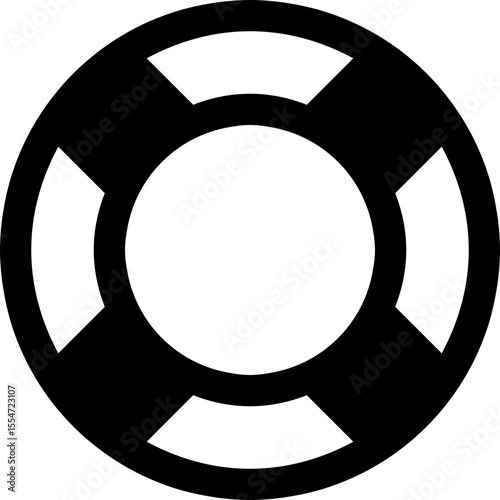 Life Ring Vector Icon - Life Preserver Safety Rescue Symbol