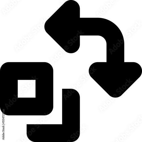 Data Flow Vector Icon - Arrow Path Transfer Exchange Symbol