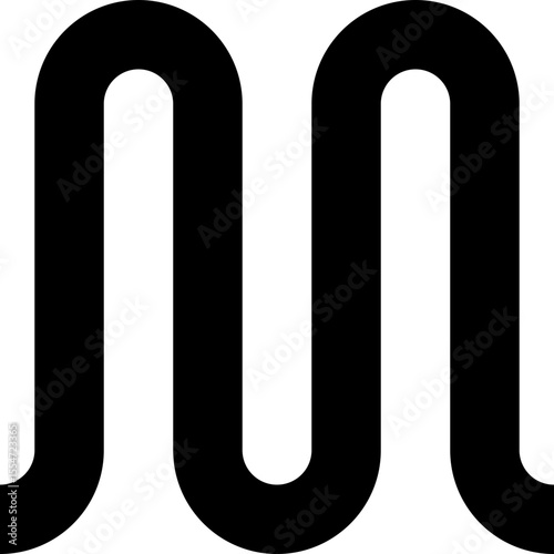 Wave Pattern Curved Lines Flow Vector Icon