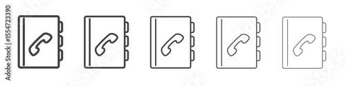 Phonebook icon flat simple outline logo