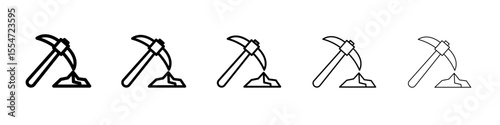 pickaxe icon flat simple outline logo